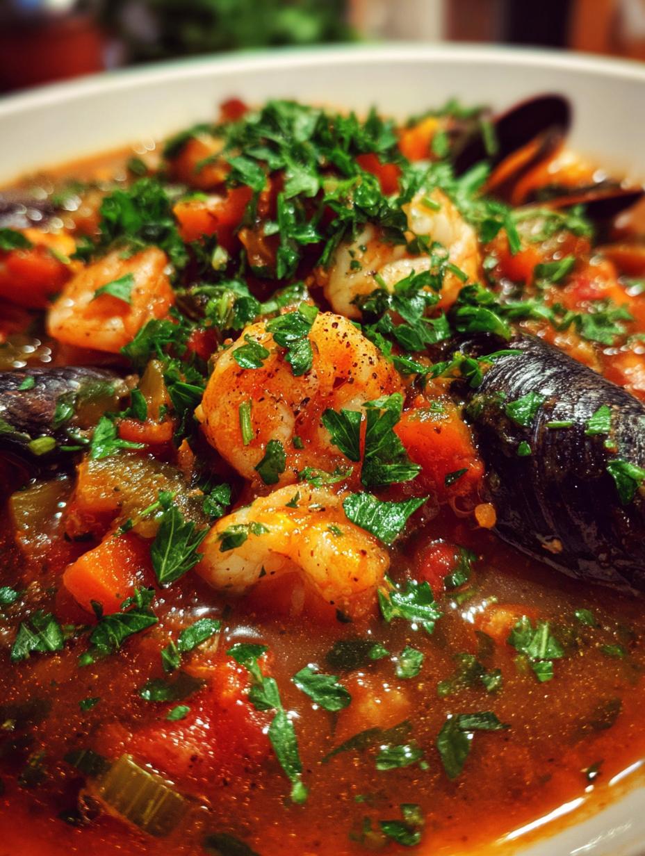 seafood soup - detail 1