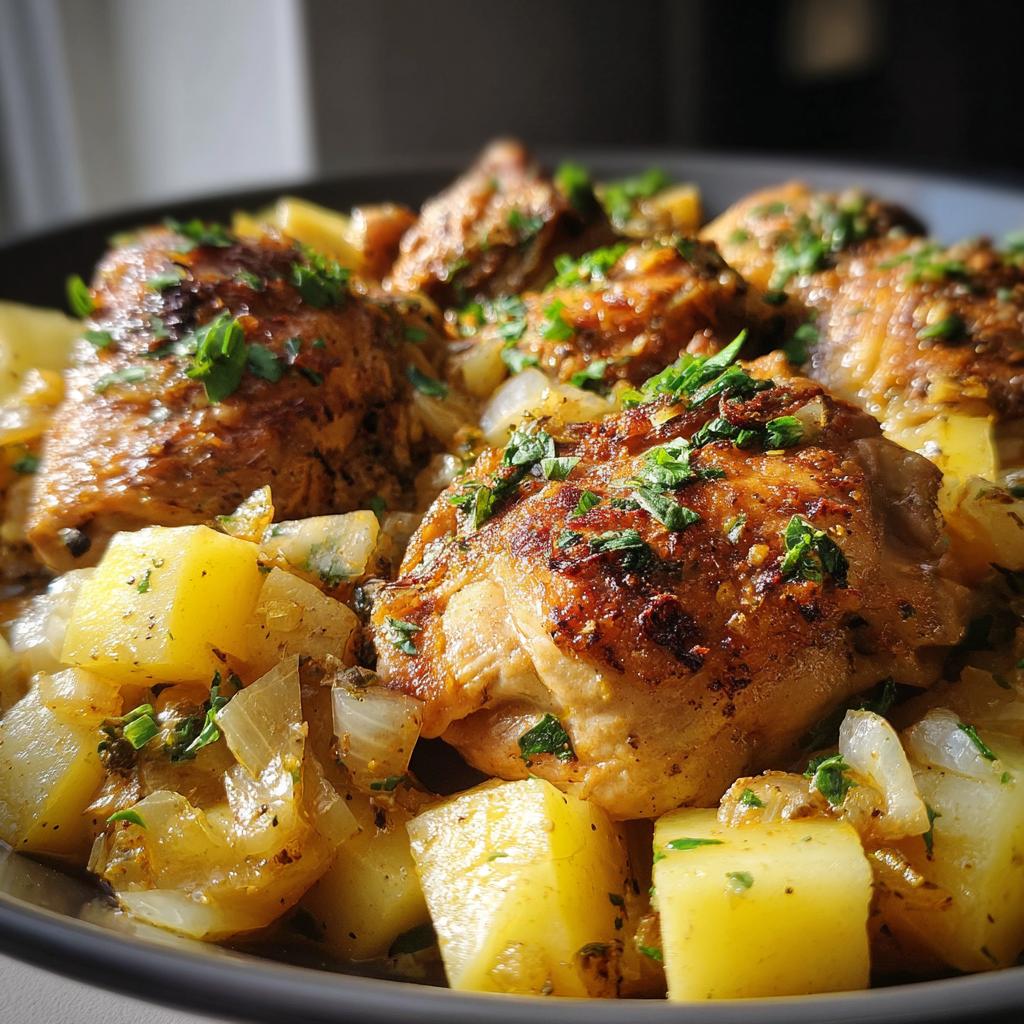 slow cooker chicken and potatoes - detail 1