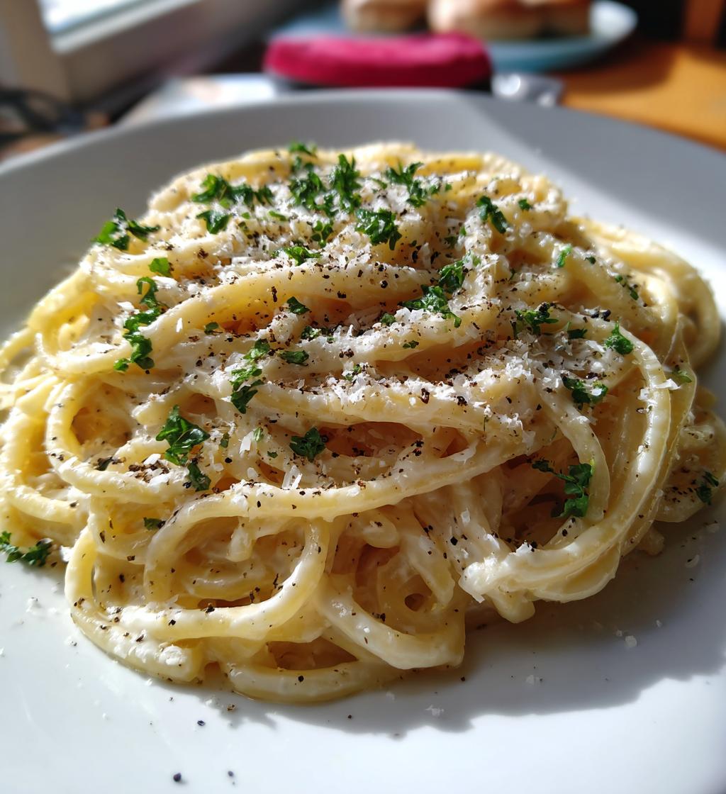 spaghetti alfredo - detail 1