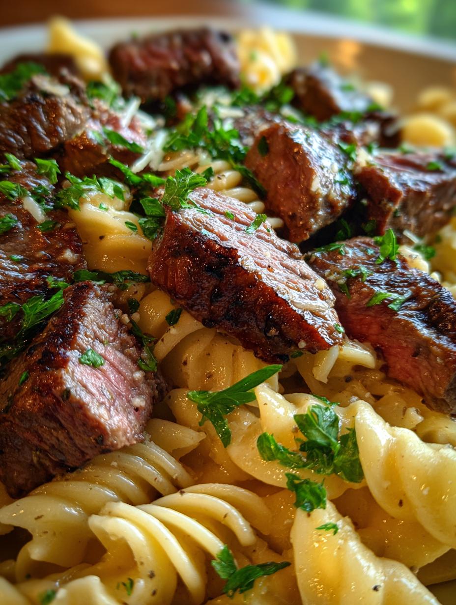 steak and parmesan pasta