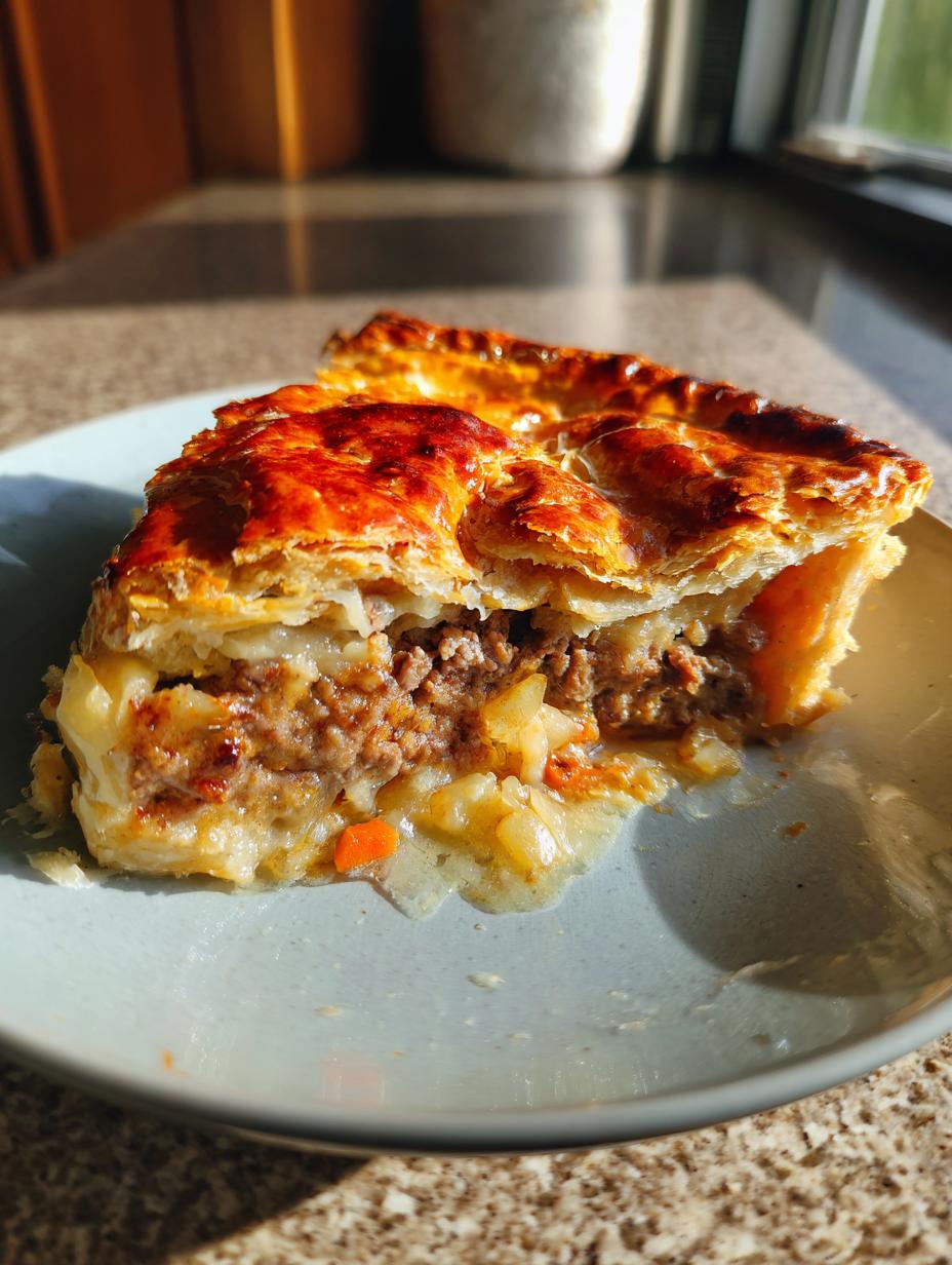 steak and sausage pie - detail 1