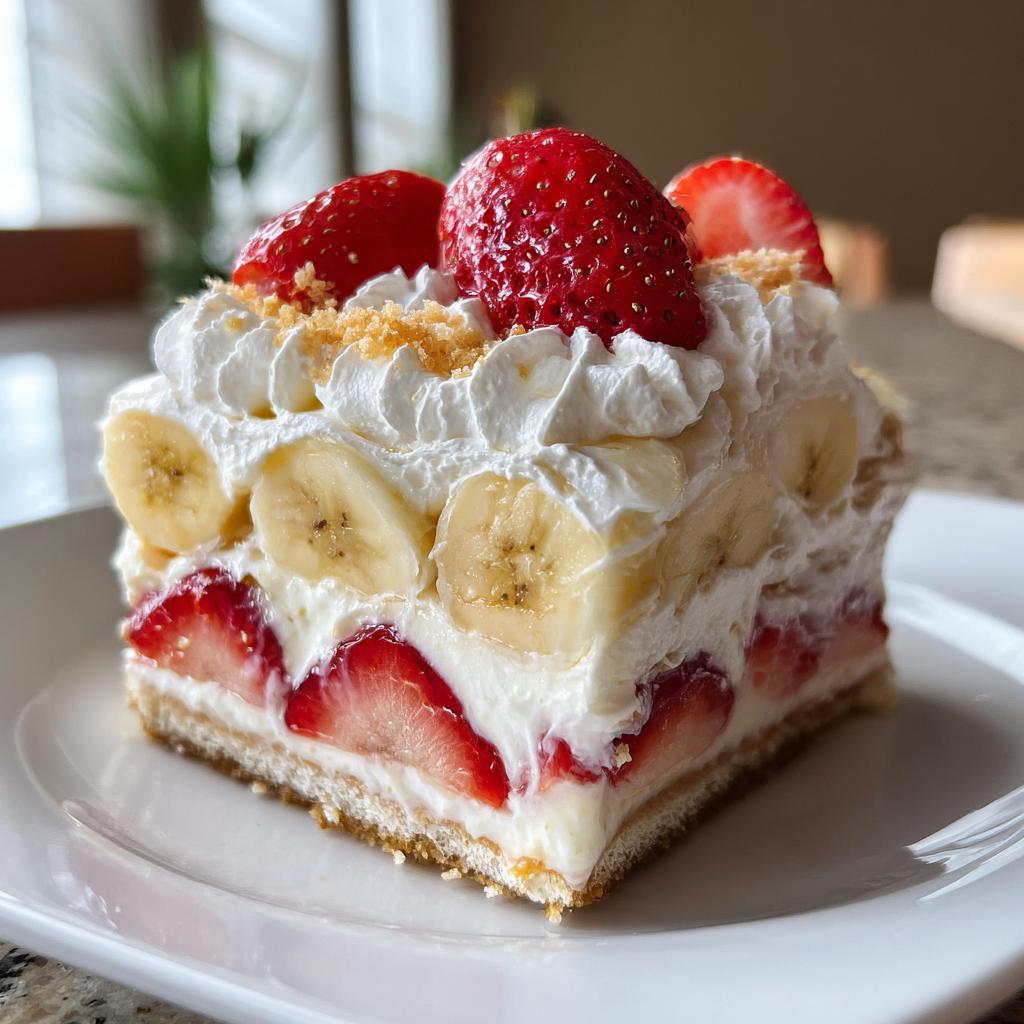 strawberry cheesecake banana pudding - detail 1