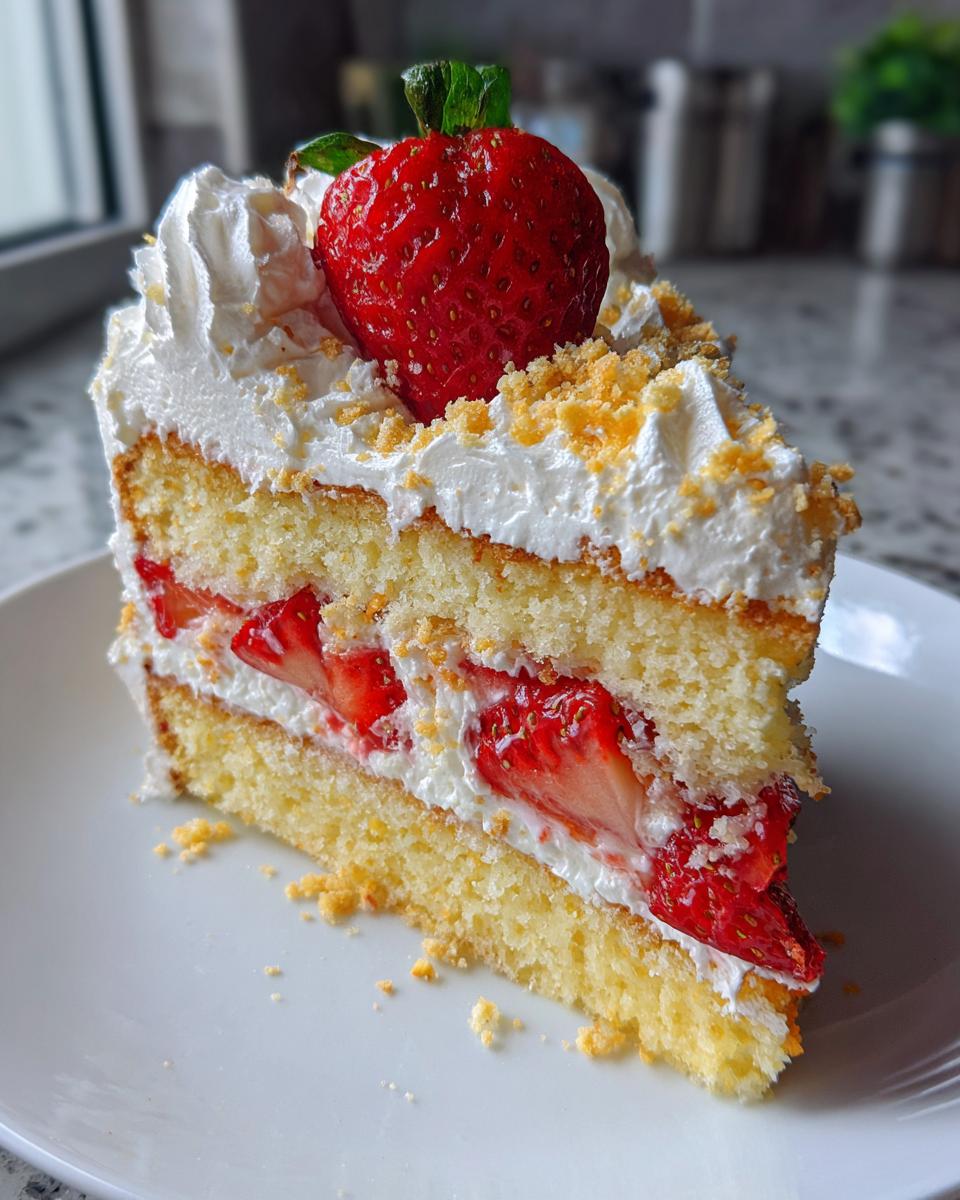 strawberry crunch cake - detail 1