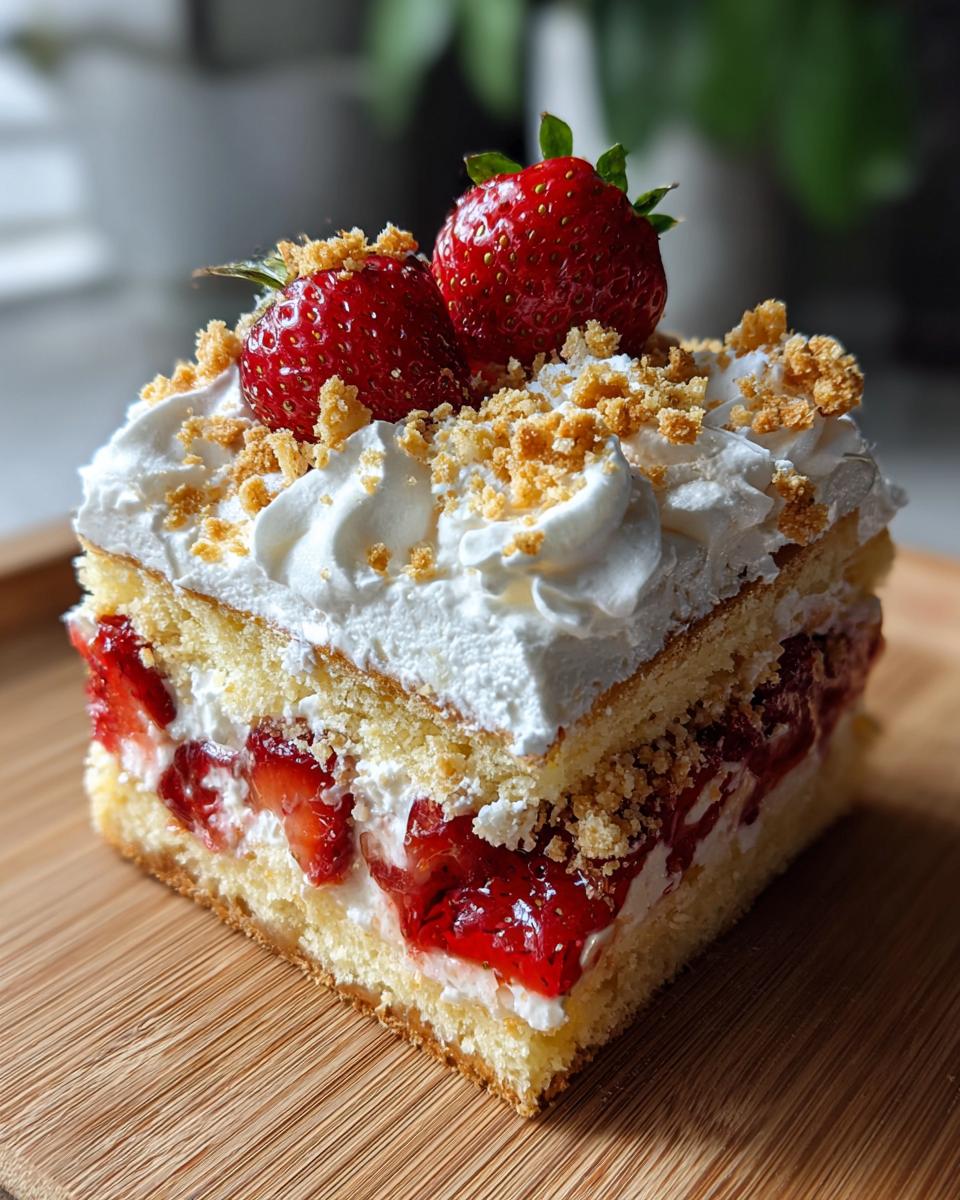 strawberry crunch cake