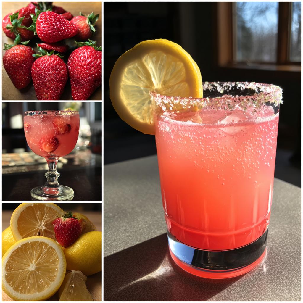 strawberry lemon drop cocktail recipe - detail 1