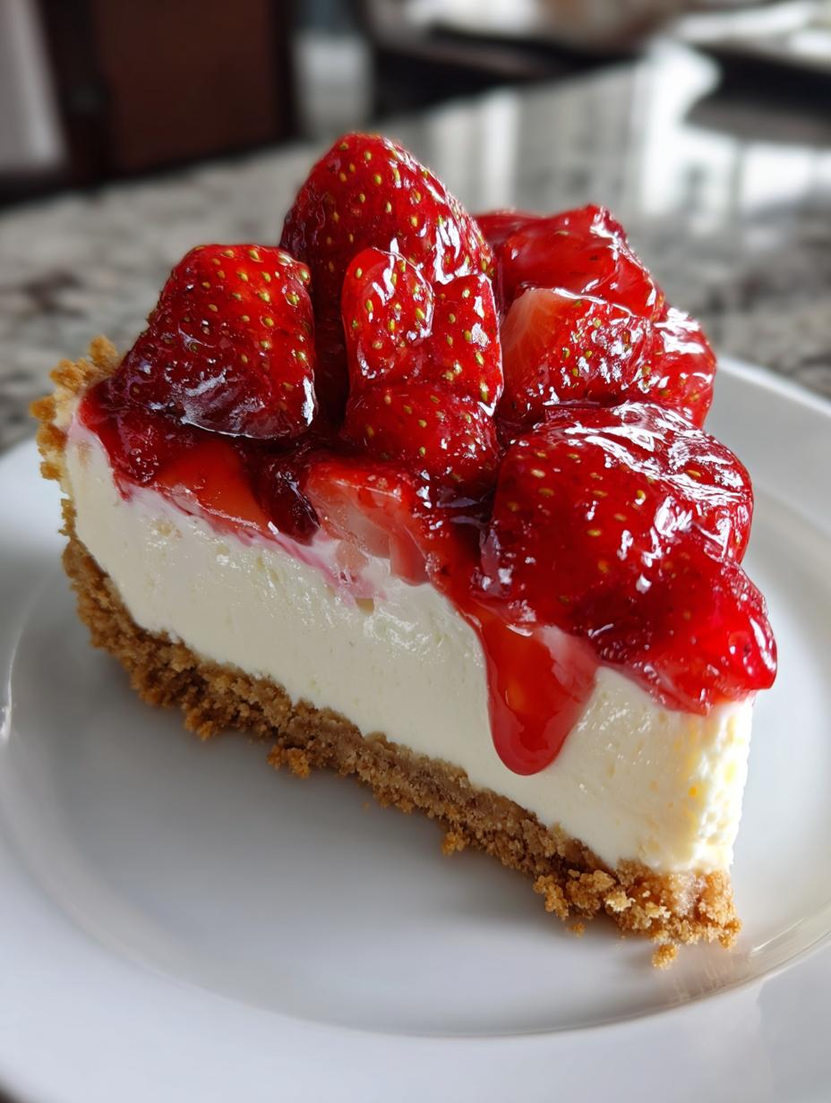 strawberry no bake cheesecake - detail 1