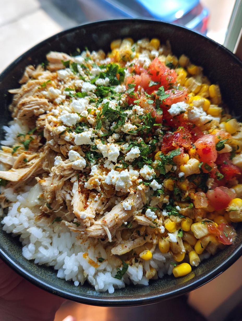 street corn chicken rice bowl recipe - detail 1