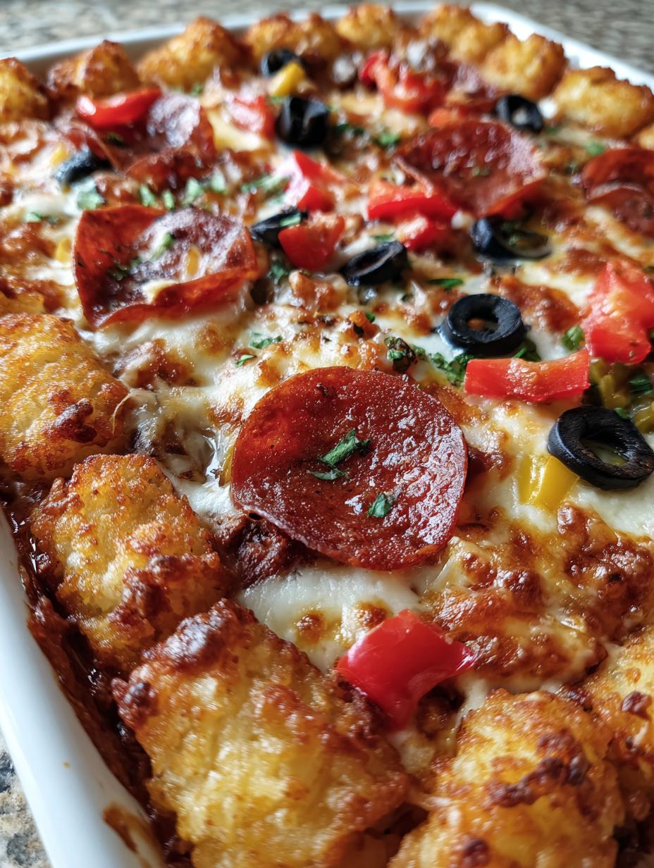 tator tot pizza bake - detail 1