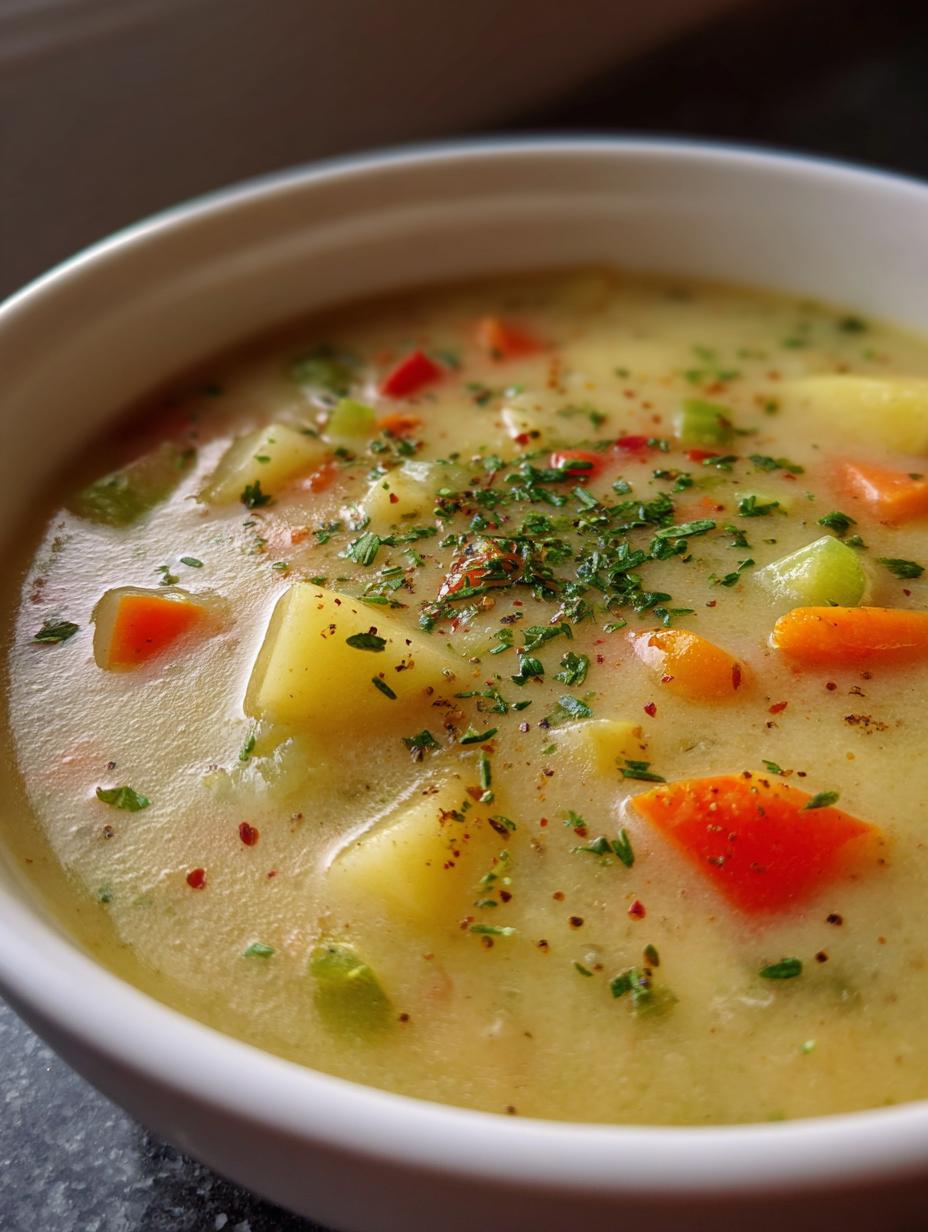 vegan potato soup - detail 1