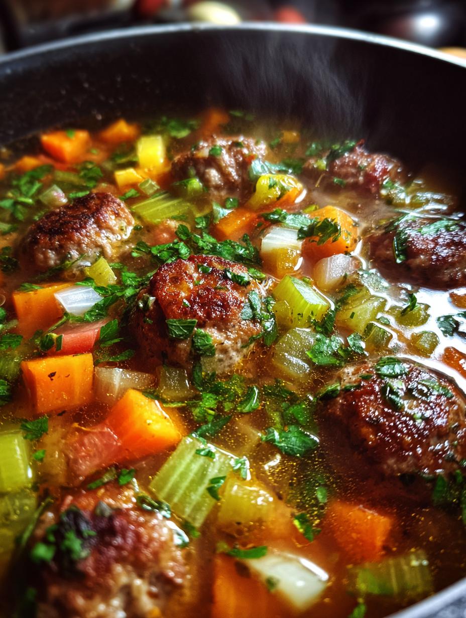 vegetable meatball soup