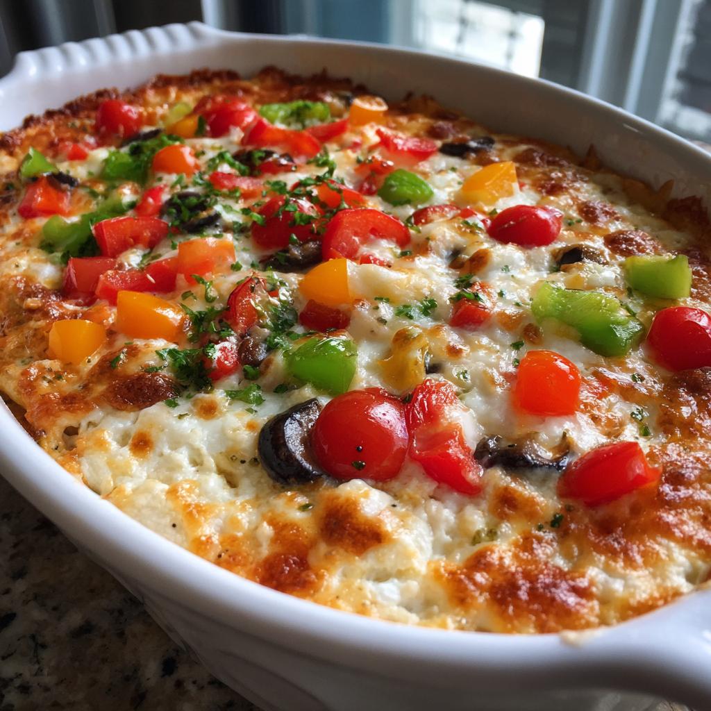 veggie pizza dip - detail 1