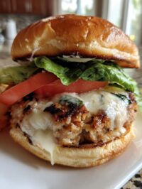 white cheddar and spinach chicken burgers