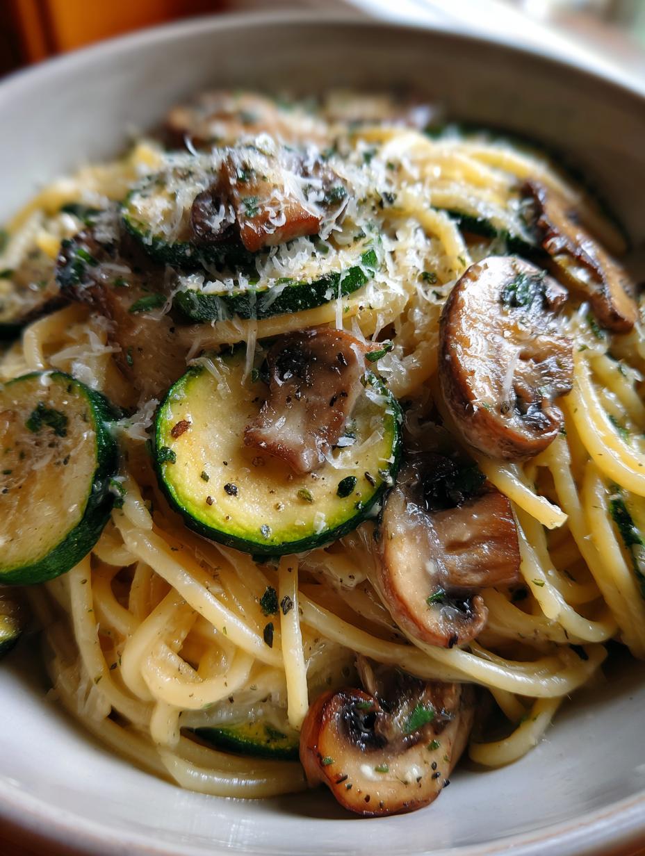 zucchini mushroom pasta